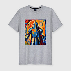 Футболка slim-fit Средневековый рыцарь в доспехах, цвет: меланж