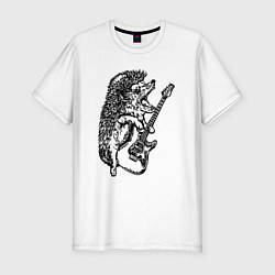Футболка slim-fit Ёжик рокер, цвет: белый