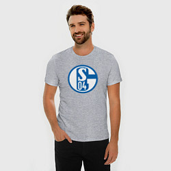 Футболка slim-fit Schalke 04 fc club, цвет: меланж — фото 2