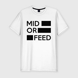 Футболка slim-fit Mid or feed, цвет: белый