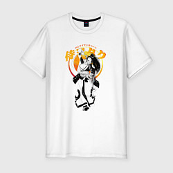 Мужская slim-футболка Samurai Girl: Kanji