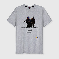 Футболка slim-fit Counter-strike 2 - welcome to cs2, цвет: меланж
