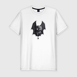 Футболка slim-fit Мистическая летучая мышь, цвет: белый