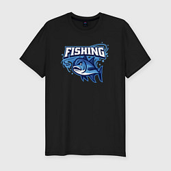 Футболка slim-fit Fishing style, цвет: черный