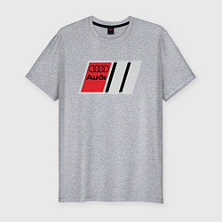Мужская slim-футболка Audi logo