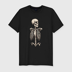 Мужская slim-футболка Улыбающийся скелет