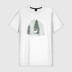 Футболка slim-fit Deer, цвет: белый