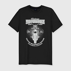 Футболка slim-fit Vintage motorcycle, цвет: черный