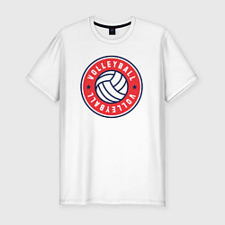 Футболка slim-fit Volleyball and volleyball, цвет: белый