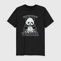 Футболка slim-fit Panda volleyball, цвет: черный