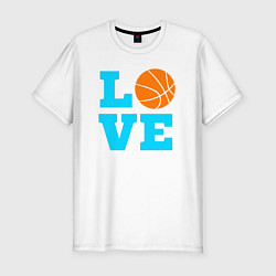 Мужская slim-футболка Любовь к баскетболу