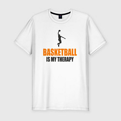 Мужская slim-футболка Баскетбол моя терапия