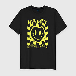 Футболка slim-fit Happy rebuild effect, цвет: черный