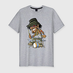 Футболка slim-fit Tatoo drummer, цвет: меланж