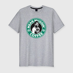 Футболка slim-fit Mean muggin coffee, цвет: меланж