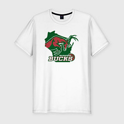 Футболка slim-fit Milwaukee bucks, цвет: белый