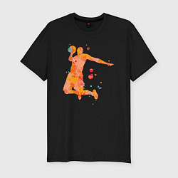 Футболка slim-fit Orange basketball, цвет: черный