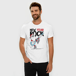 Футболка slim-fit New year - rock, цвет: белый — фото 2