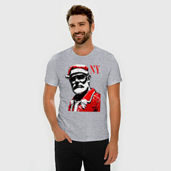 Футболка slim-fit Cool Santa - portrait, цвет: меланж — фото 2