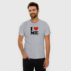 Футболка slim-fit I love me - heart, цвет: меланж — фото 2