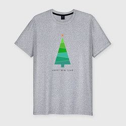 Футболка slim-fit New Year abstract tree, цвет: меланж