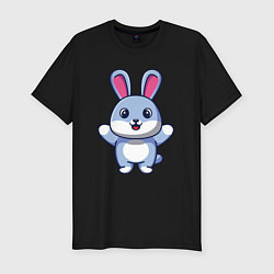 Футболка slim-fit Hello bunny, цвет: черный
