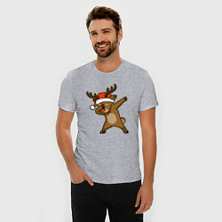 Футболка slim-fit Dabbing deer, цвет: меланж — фото 2