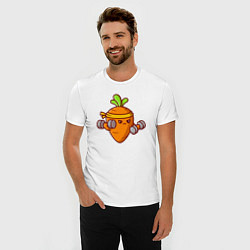 Футболка slim-fit Морковь на спорте, цвет: белый — фото 2