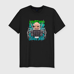 Футболка slim-fit Скибиди Туалет учёный, цвет: черный