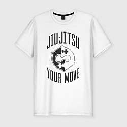 Футболка slim-fit Джиу-джитсу твой ход, цвет: белый