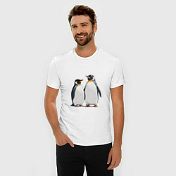 Футболка slim-fit Друзья-пингвины, цвет: белый — фото 2