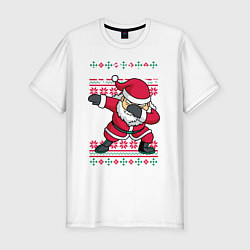 Футболка slim-fit Португальский Санта Feliz navidad, цвет: белый