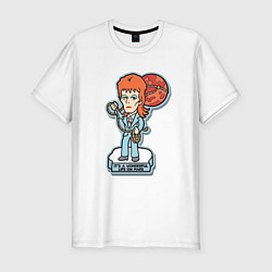 Футболка slim-fit David Bowie - Its a wonderful life on mars, цвет: белый