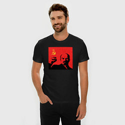 Футболка slim-fit Lenin in red, цвет: черный — фото 2