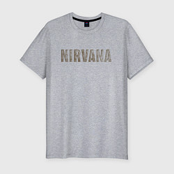 Мужская slim-футболка Nirvana grunge text