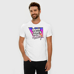 Футболка slim-fit Gta 6 vice city, цвет: белый — фото 2