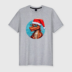 Мужская slim-футболка Новый год дракона 2024