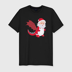 Мужская slim-футболка Дед Мороз в костюме дракона