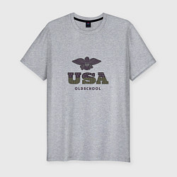 Футболка slim-fit USA Oldschool, цвет: меланж