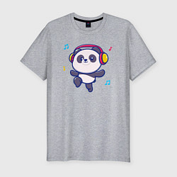 Мужская slim-футболка Music panda