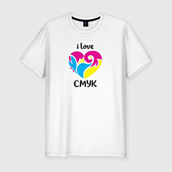 Футболка slim-fit I love cmyk, цвет: белый