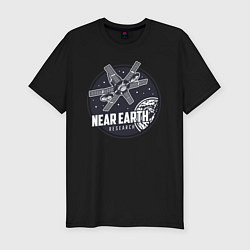 Мужская slim-футболка Исследования в околоземном пространстве