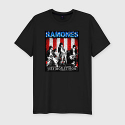 Футболка slim-fit Ramones hey ho lets go, цвет: черный