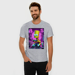 Футболка slim-fit Bart Simpson - cool gamer, цвет: меланж — фото 2