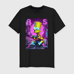 Мужская slim-футболка Bart Simpson - cool gamer