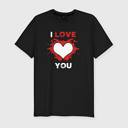 Футболка slim-fit I love you heart, цвет: черный