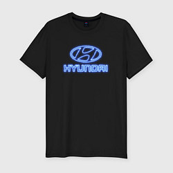 Футболка slim-fit Hyundai neon, цвет: черный