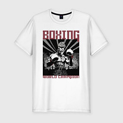 Футболка slim-fit Чемпион мира по боксу, цвет: белый