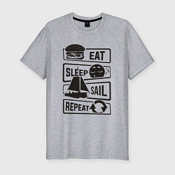 Футболка slim-fit Есть спать яхтинг, цвет: меланж