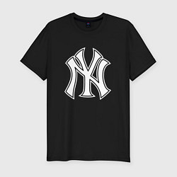Футболка slim-fit New York yankees - baseball logo, цвет: черный